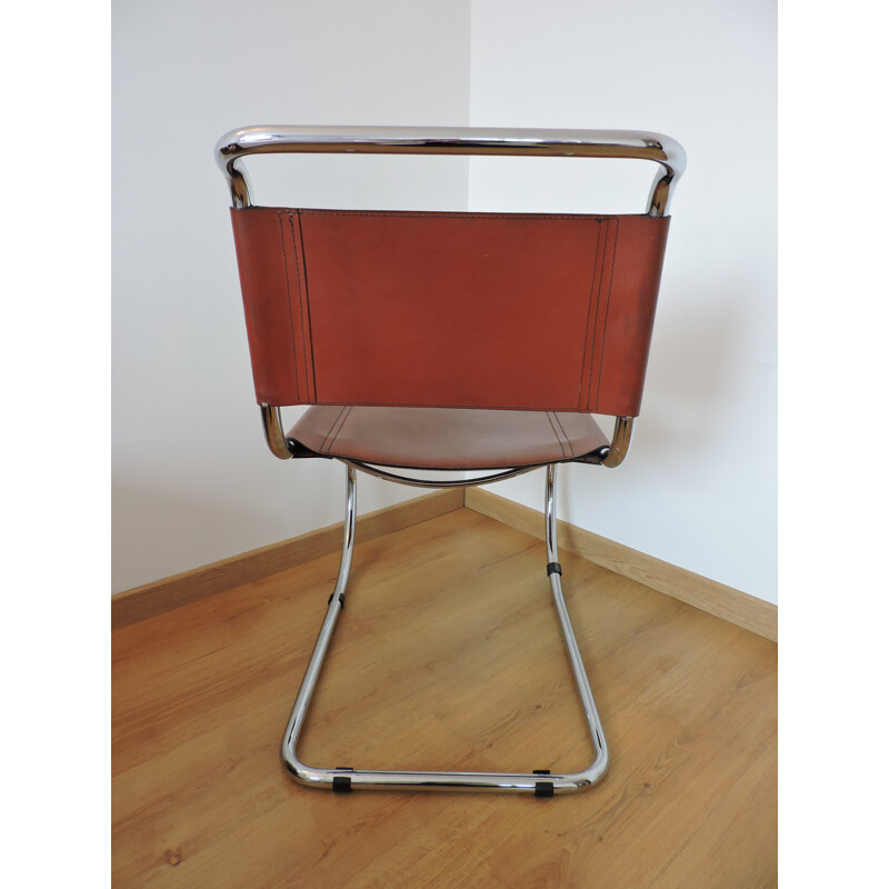 Chaise "MR10" Thonet en cuir, Ludwig MIES VAN DER ROHE - 1970