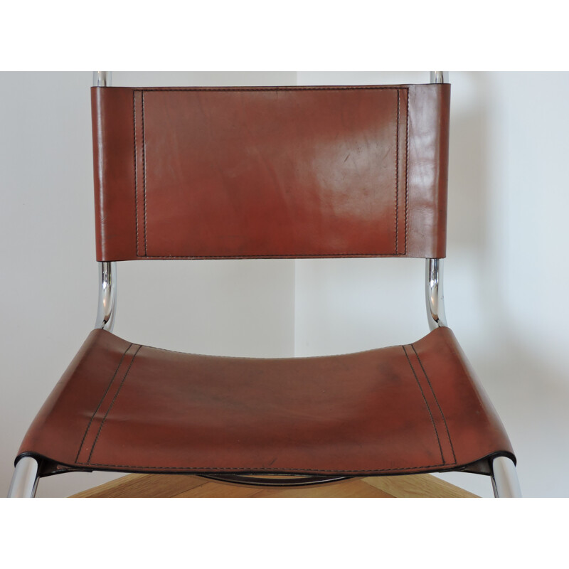 Chaise "MR10" Thonet en cuir, Ludwig MIES VAN DER ROHE - 1970