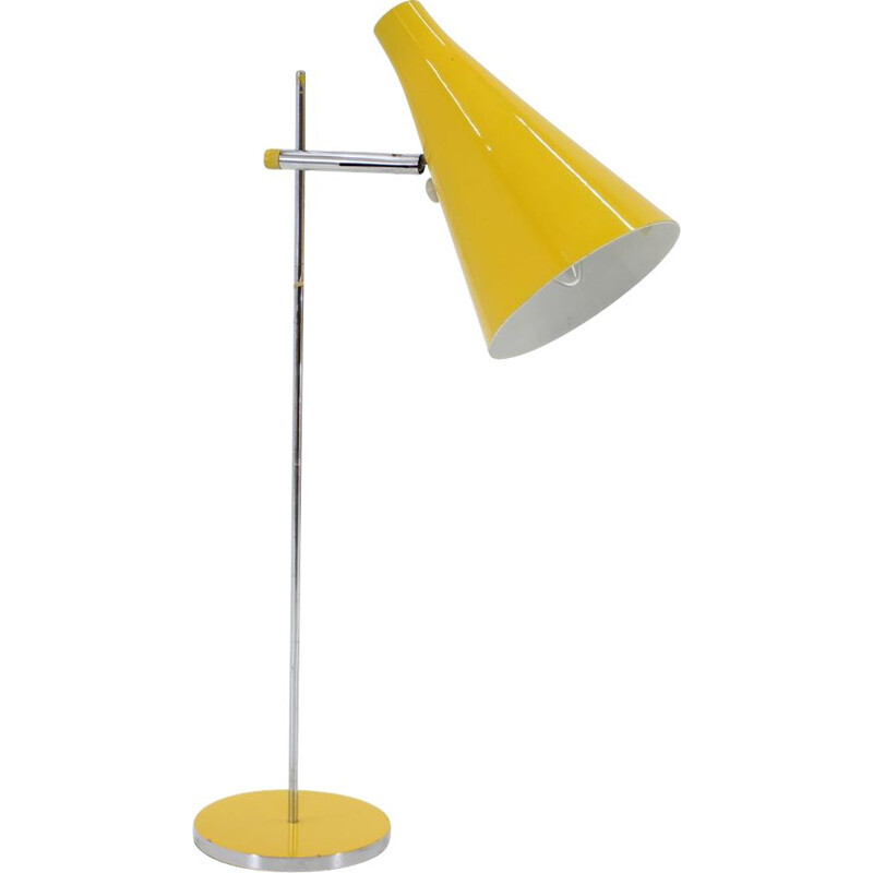 Vintage yellow desk lamp by Josef Hurka, Czechoslovakia 1960