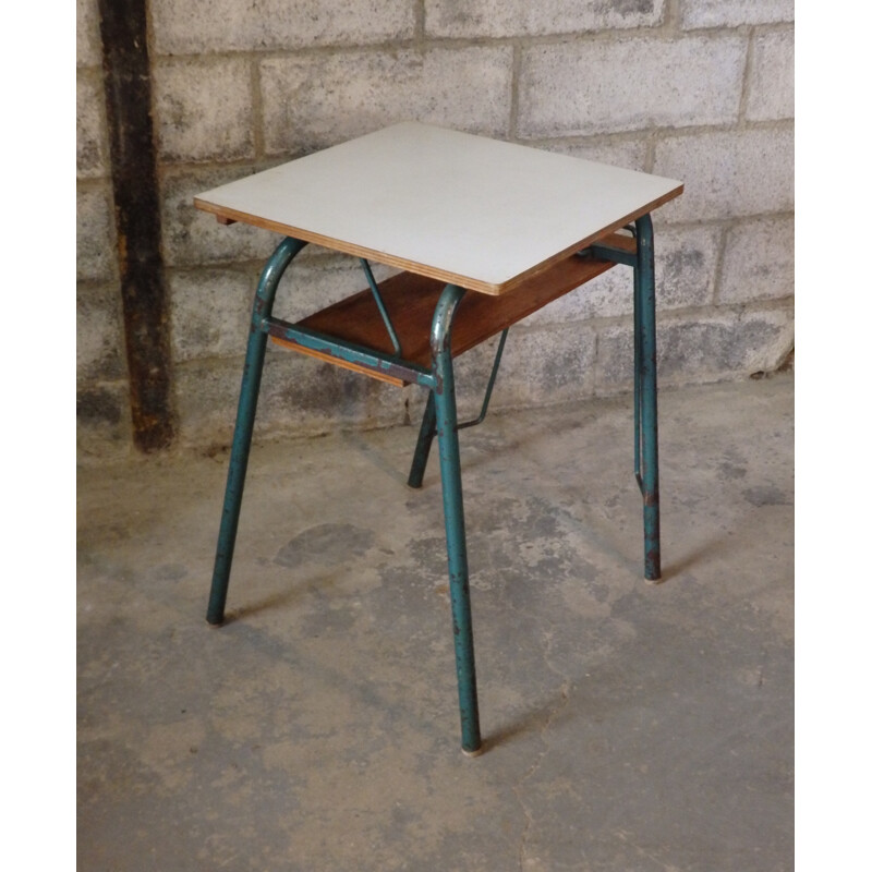 Table d'écolier vintage avec casier - 1960