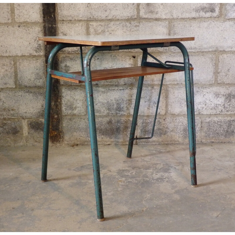 Table d'écolier vintage avec casier - 1960