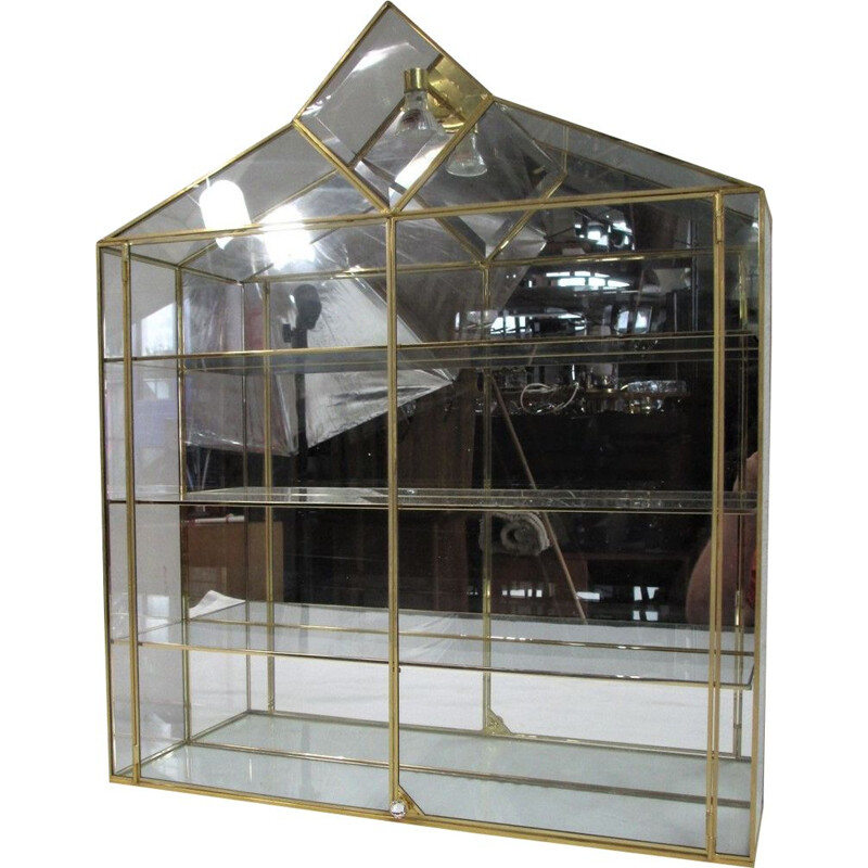 Mid century wall display cabinet for Swarovski, Italy 1950s