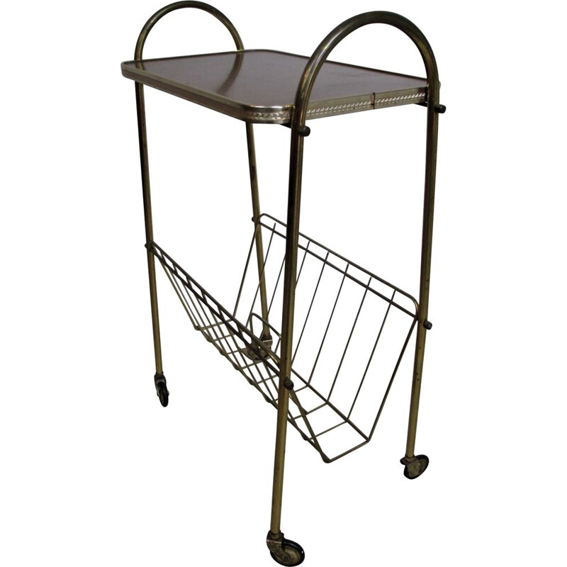 Mid century trolley with magiazine rack, Germany 1950s