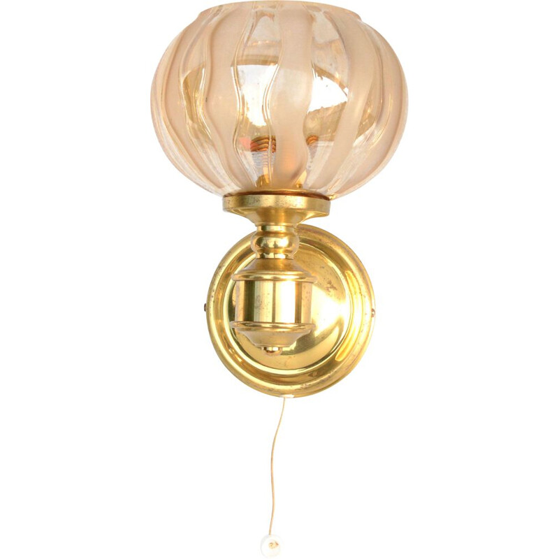 Mid century brass wall lamp by Plange Leuchten, Germany 1970s