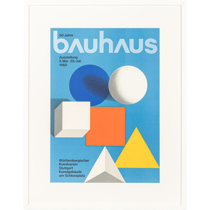 Vintage poster "50 years Bauhaus" by Herbert Wilhelm Bayer, 1968
