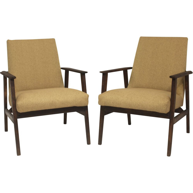 Pair of vintage armchairs by Henryk Lis for Bystrzyckie, 1970s