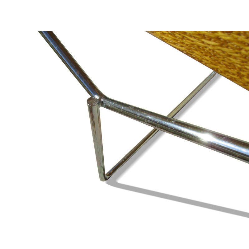 Mid-century Knoll bench in solid oak and steel, Harry BERTOIA - 1970s