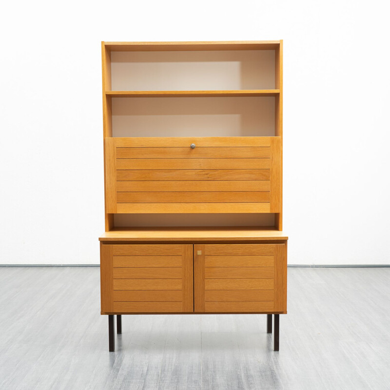 Mid century light oak secretary, 1960s