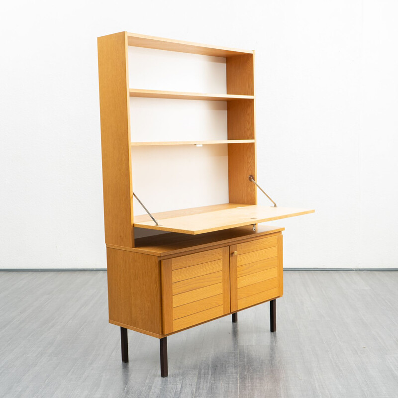 Mid century light oak secretary, 1960s