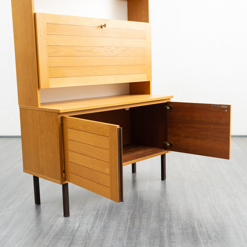 Mid century light oak secretary, 1960s