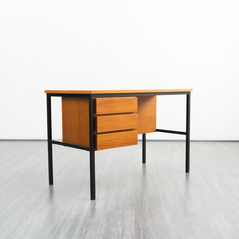 Mid-century teak desk minimalist design, 1960s