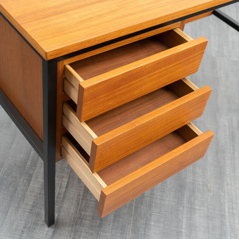 Mid-century teak desk minimalist design, 1960s
