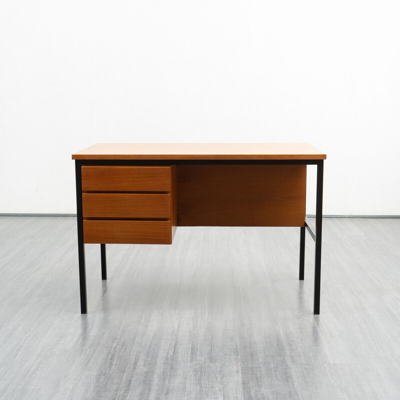 Mid-century teak desk minimalist design, 1960s