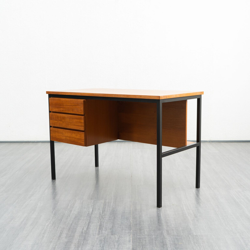 Mid-century teak desk minimalist design, 1960s