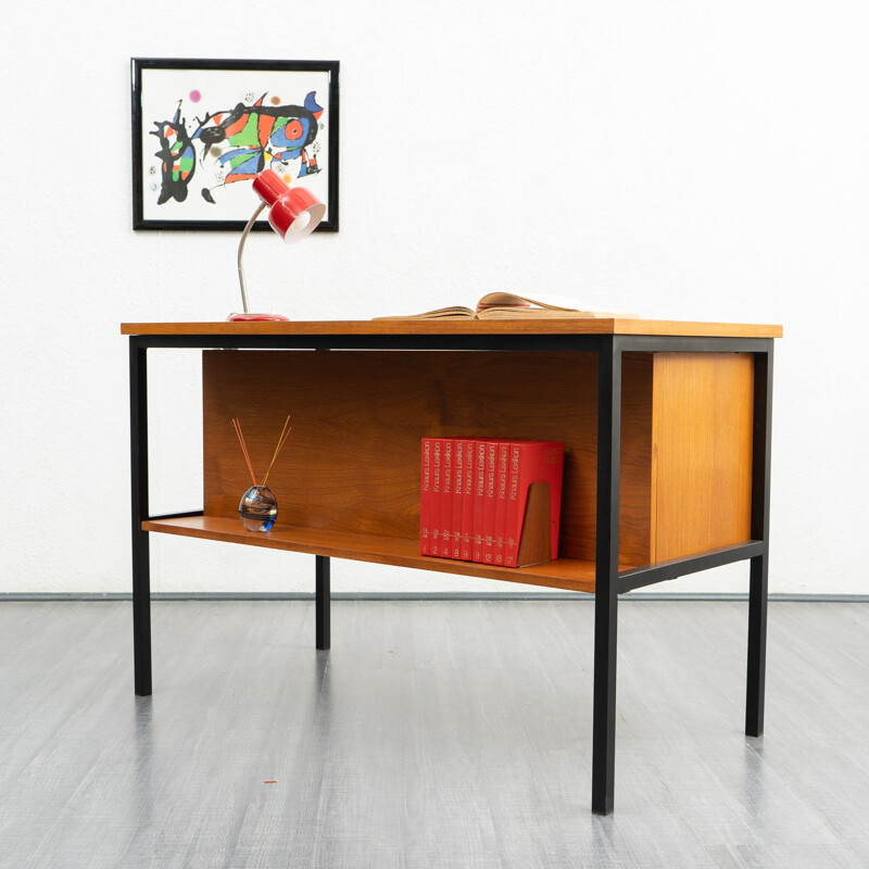 Mid-century teak desk minimalist design, 1960s