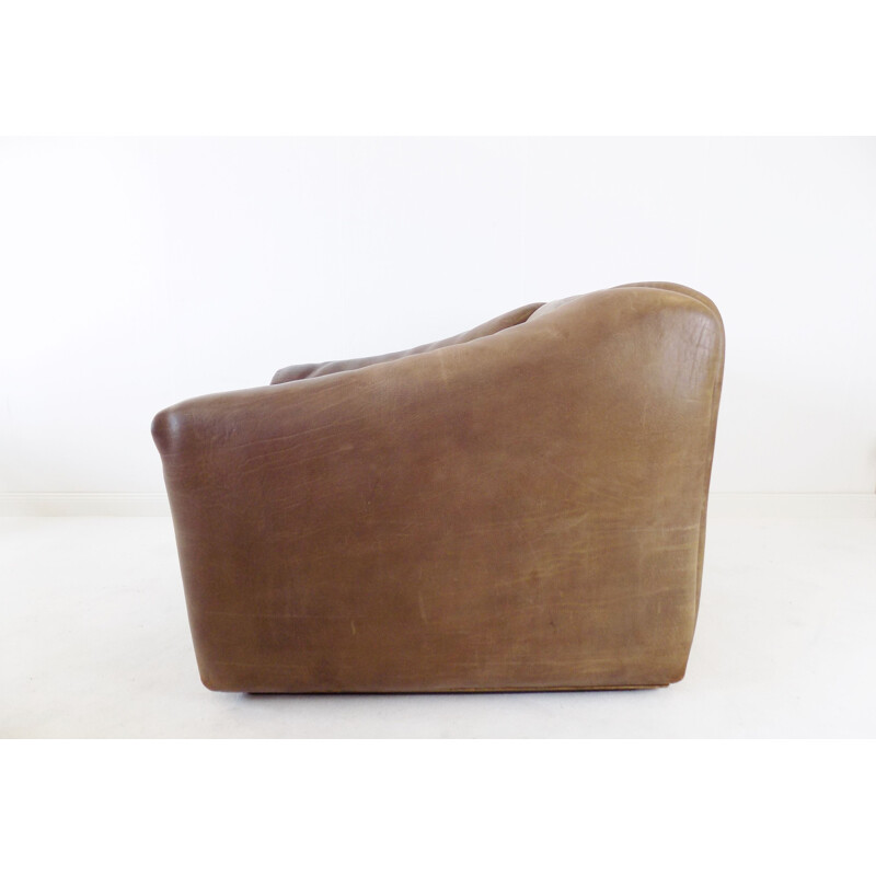 Mid century DS 47 brown leather armchair by De Sede