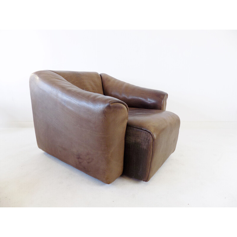 Mid century DS 47 brown leather armchair by De Sede