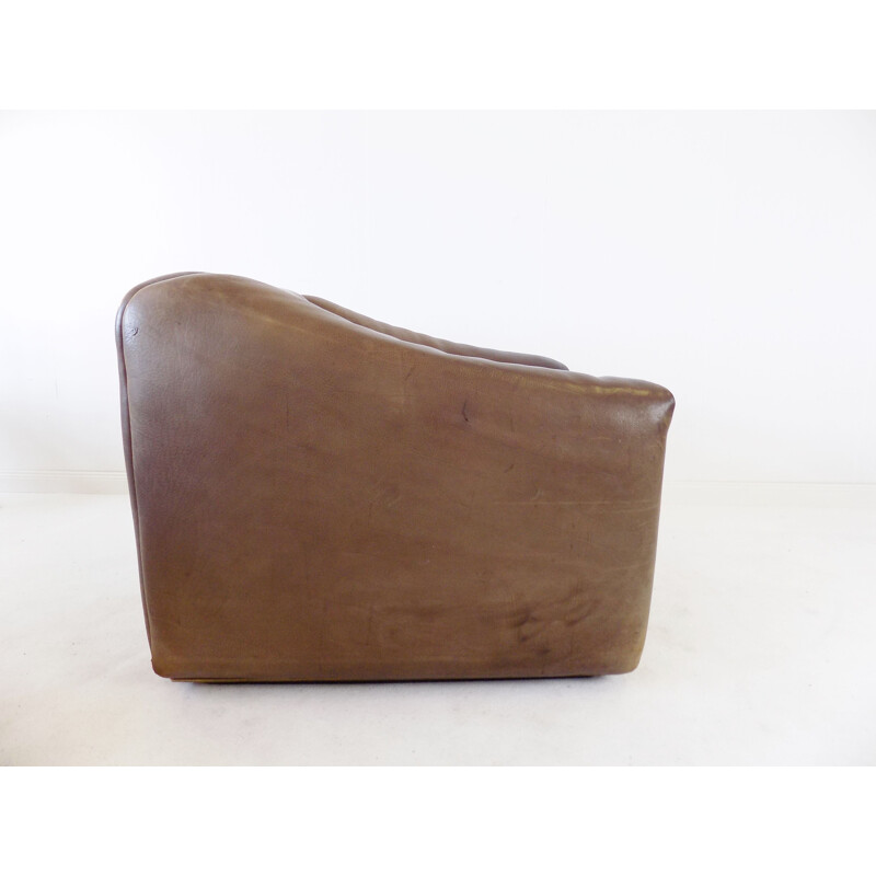 Mid century DS 47 brown leather armchair by De Sede