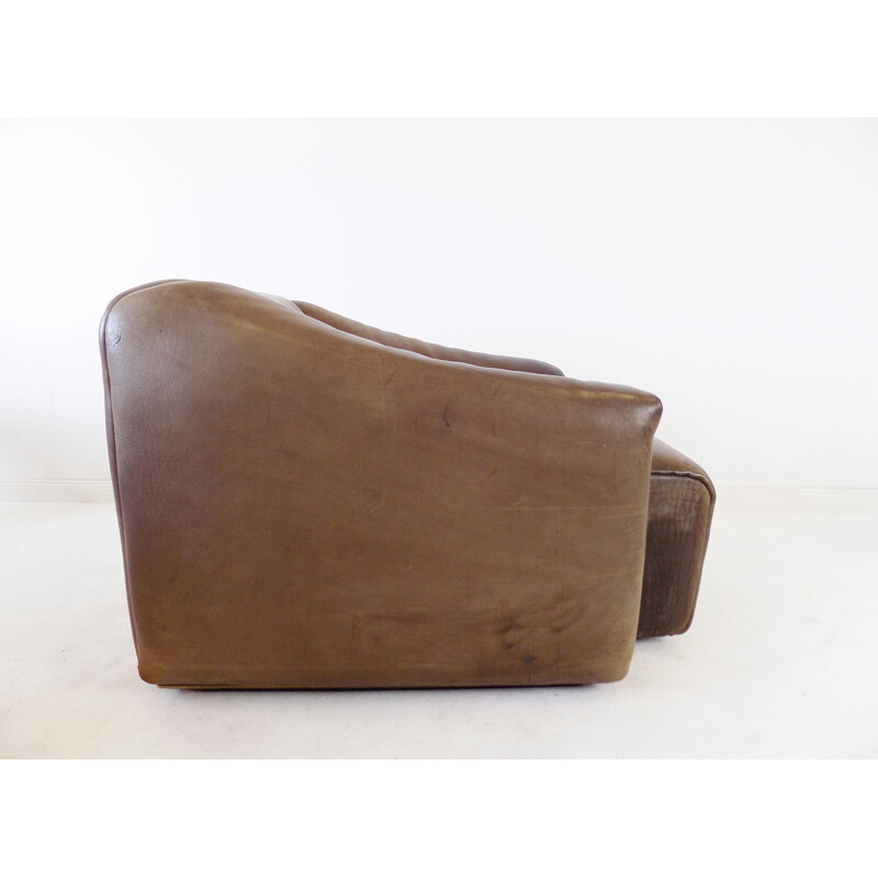 Mid century DS 47 brown leather armchair by De Sede