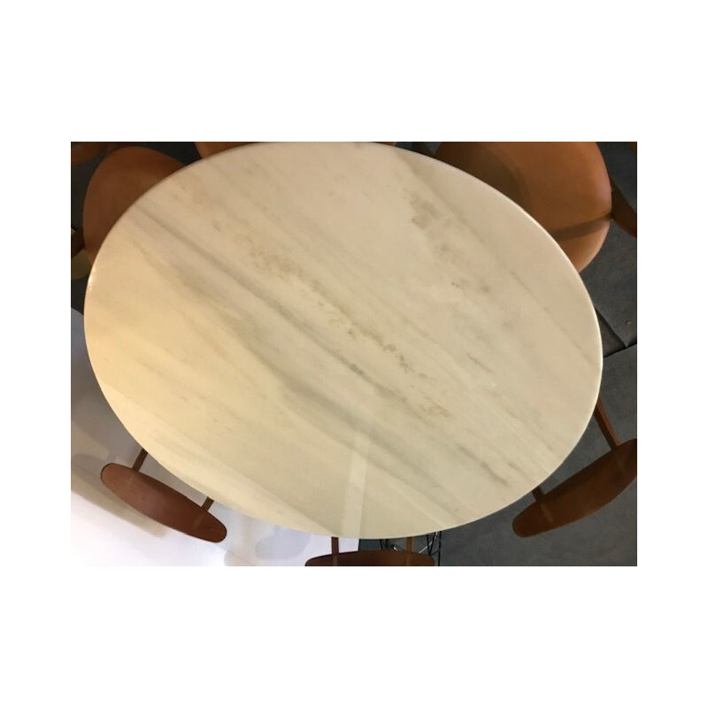 Table ronde vintage en marbre par Eero Saarinen pour Knoll international, 1960