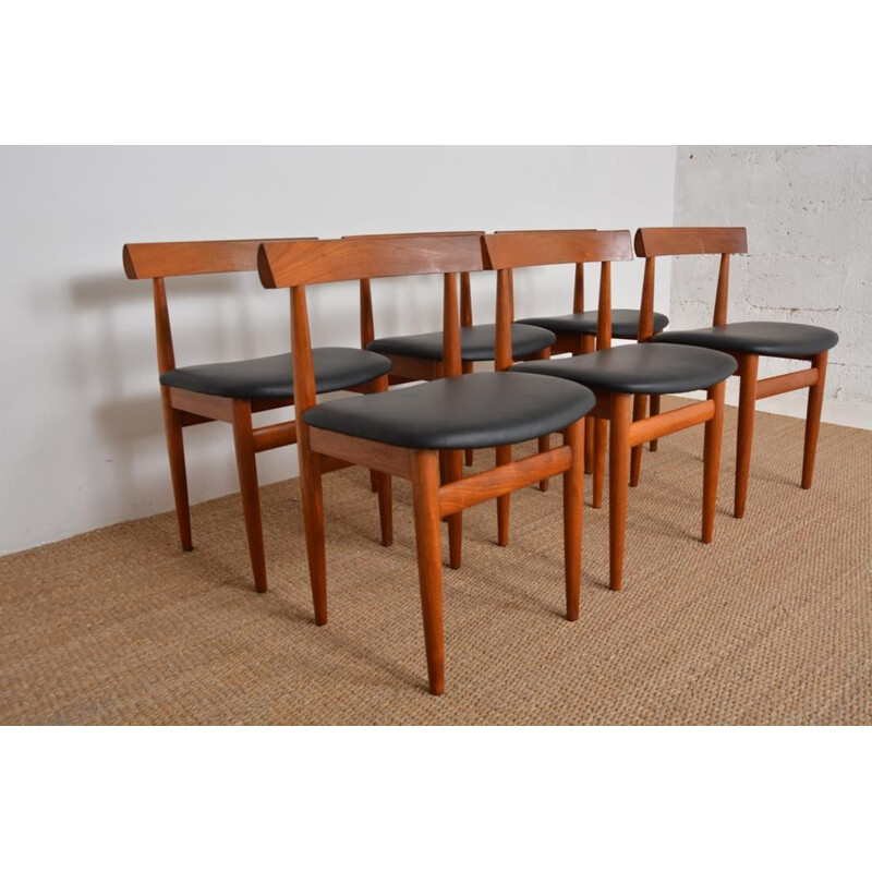 Set of 6 vintage Danish chairs by Hans Olsen for Frem Røjle, 1960s