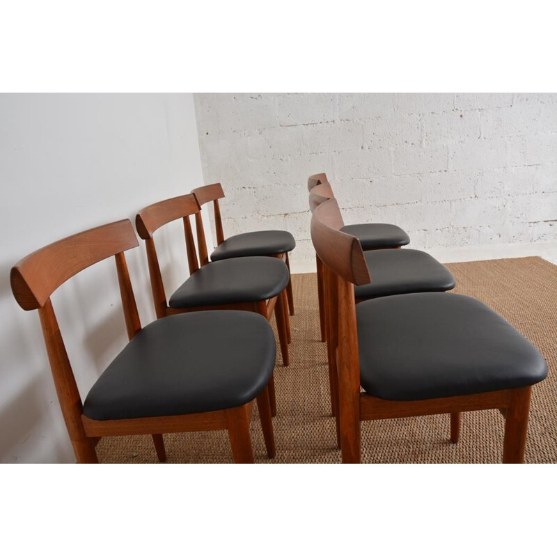 Set of 6 vintage Danish chairs by Hans Olsen for Frem Røjle, 1960s