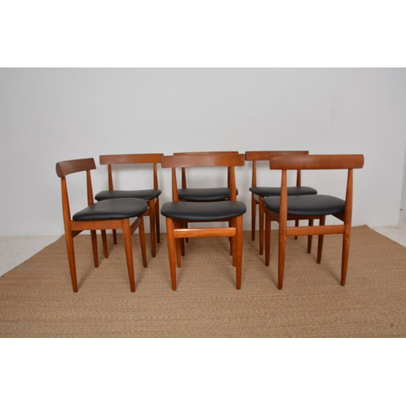 Set of 6 vintage Danish chairs by Hans Olsen for Frem Røjle, 1960s
