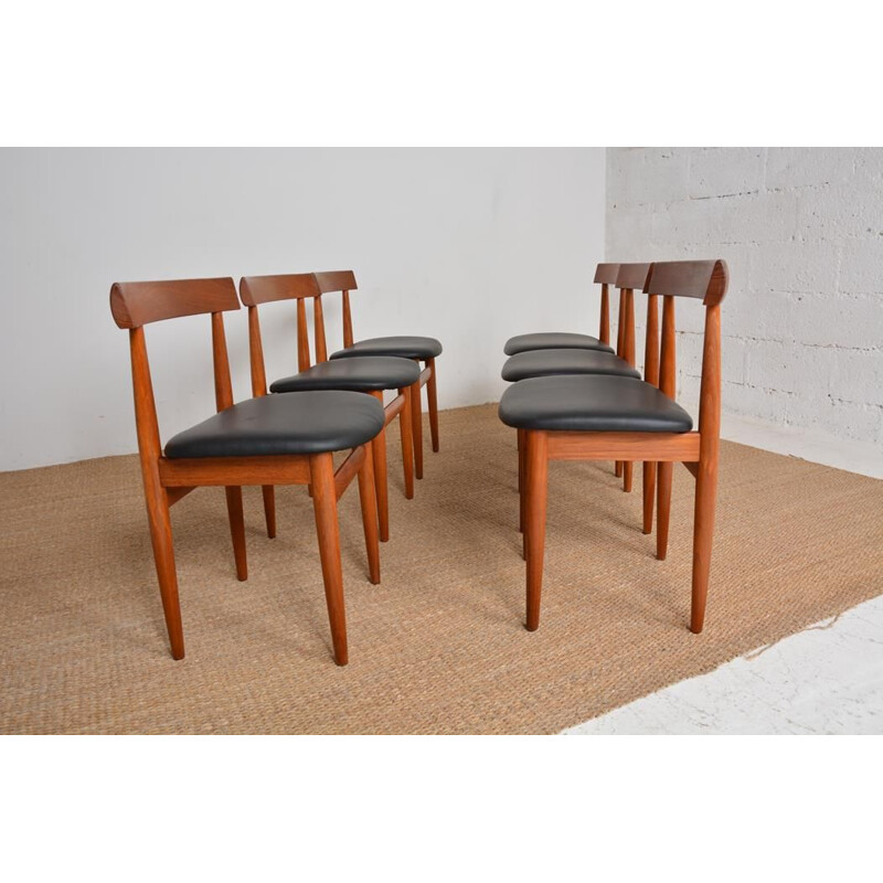 Set of 6 vintage Danish chairs by Hans Olsen for Frem Røjle, 1960s