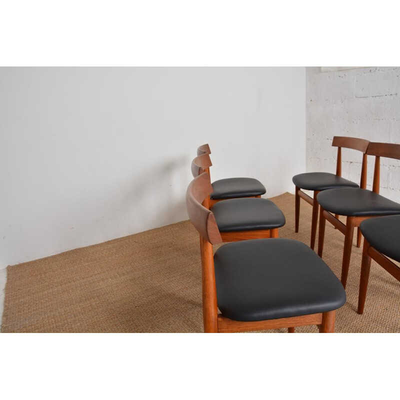 Set of 6 vintage Danish chairs by Hans Olsen for Frem Røjle, 1960s