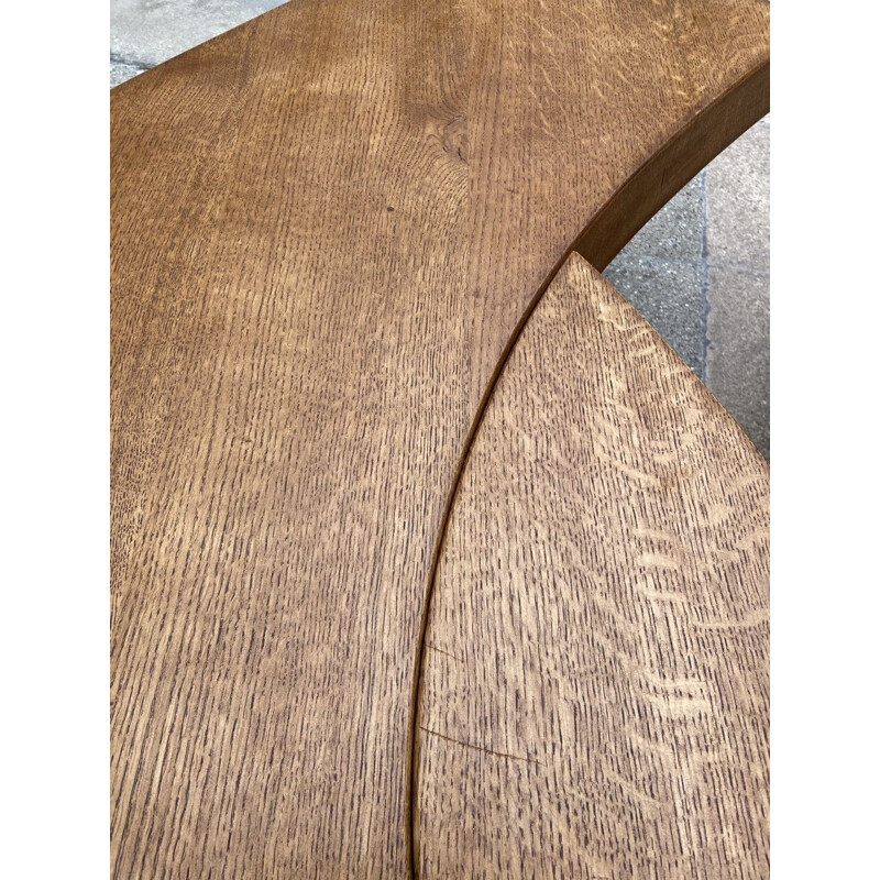 Vintage Œil T22 coffee table in solid elm by Pierre Chapo, 1970