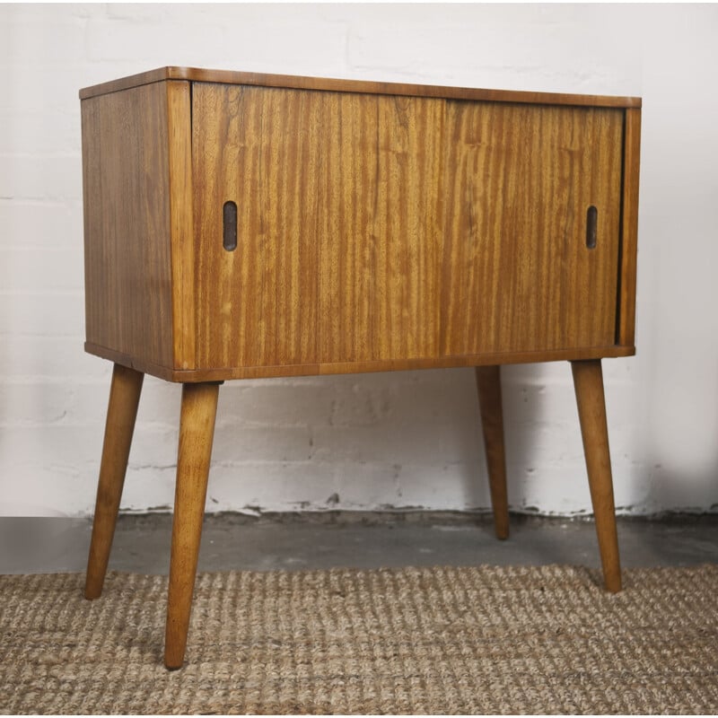 Vintage afromosia highboard with two sliding doors, UK 1960