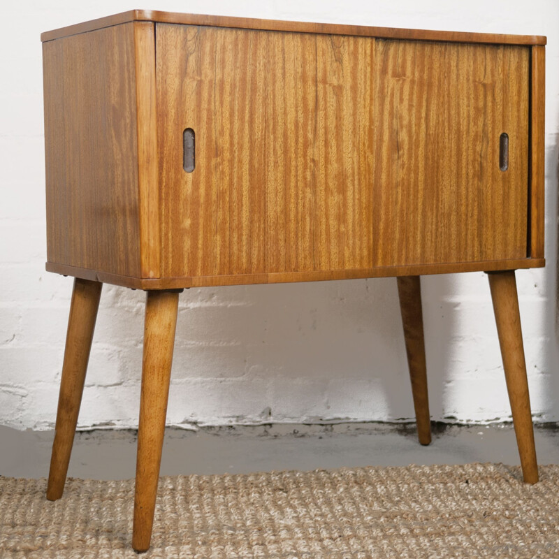 Vintage afromosia highboard with two sliding doors, UK 1960