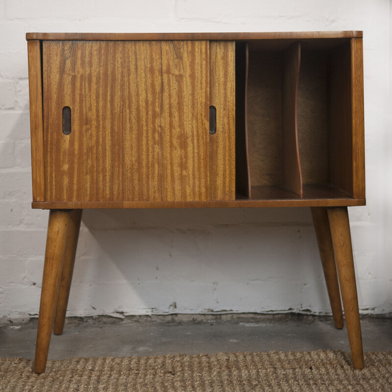 Vintage afromosia highboard with two sliding doors, UK 1960