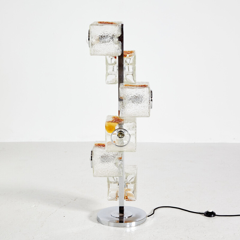 Vintage glass floor lamp by Toni Zuccheri for VeArt, Italy 1970