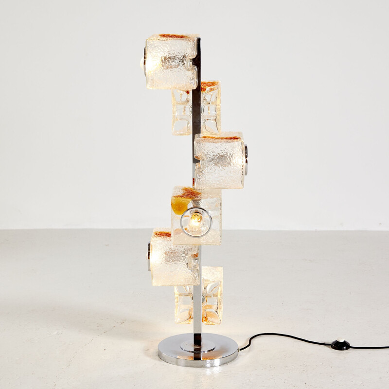 Vintage glass floor lamp by Toni Zuccheri for VeArt, Italy 1970