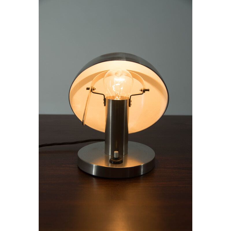 Lampe de table vintage en nickel, 1920