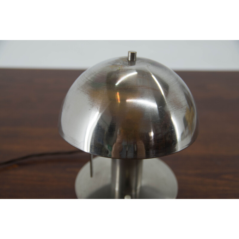 Lámpara de mesa vintage de níquel, 1920