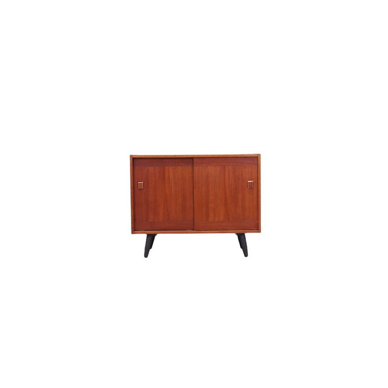 Vintage teak sideboard with sliding door, Denmark 1970s