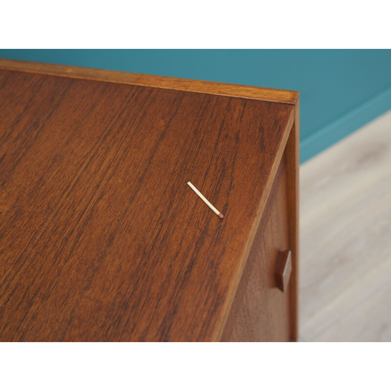 Vintage teak sideboard with sliding door, Denmark 1970s