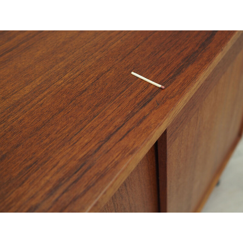 Vintage teak sideboard with sliding door, Denmark 1970s