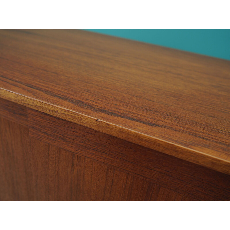 Vintage teak sideboard with sliding door, Denmark 1970s