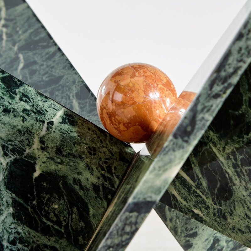 Vintage marble and glass coffee table