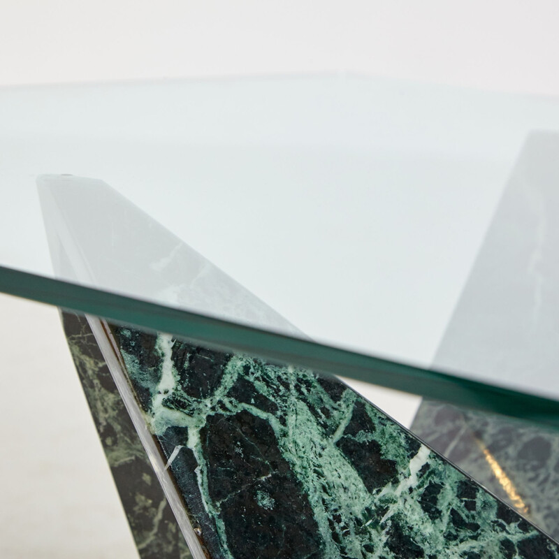 Vintage marble and glass coffee table