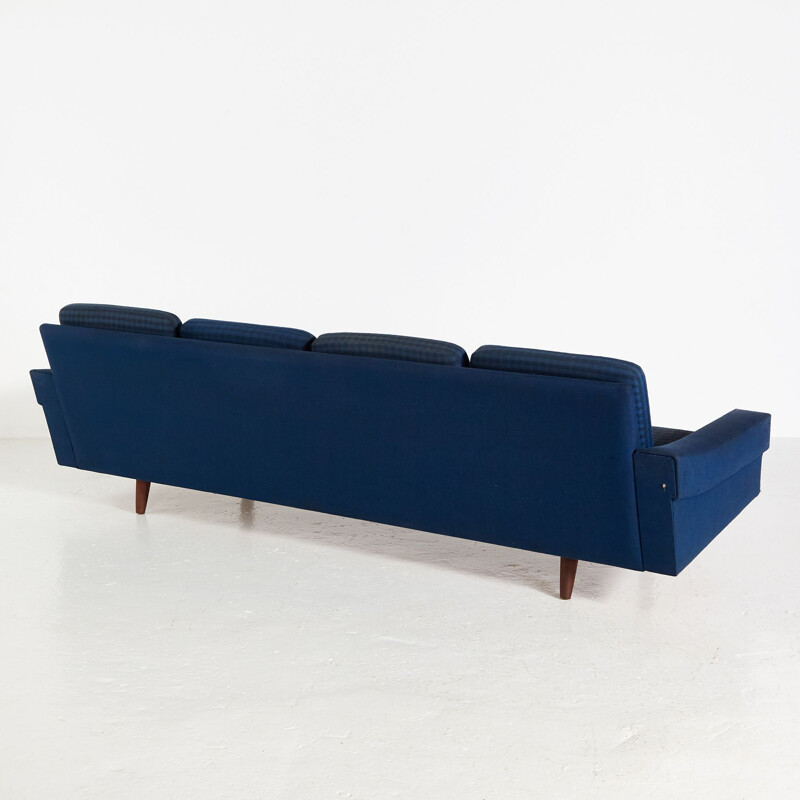 Vintage blue sofa with four seats, Danish