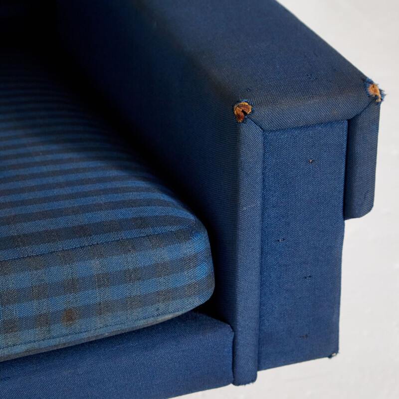 Vintage blue sofa with four seats, Danish
