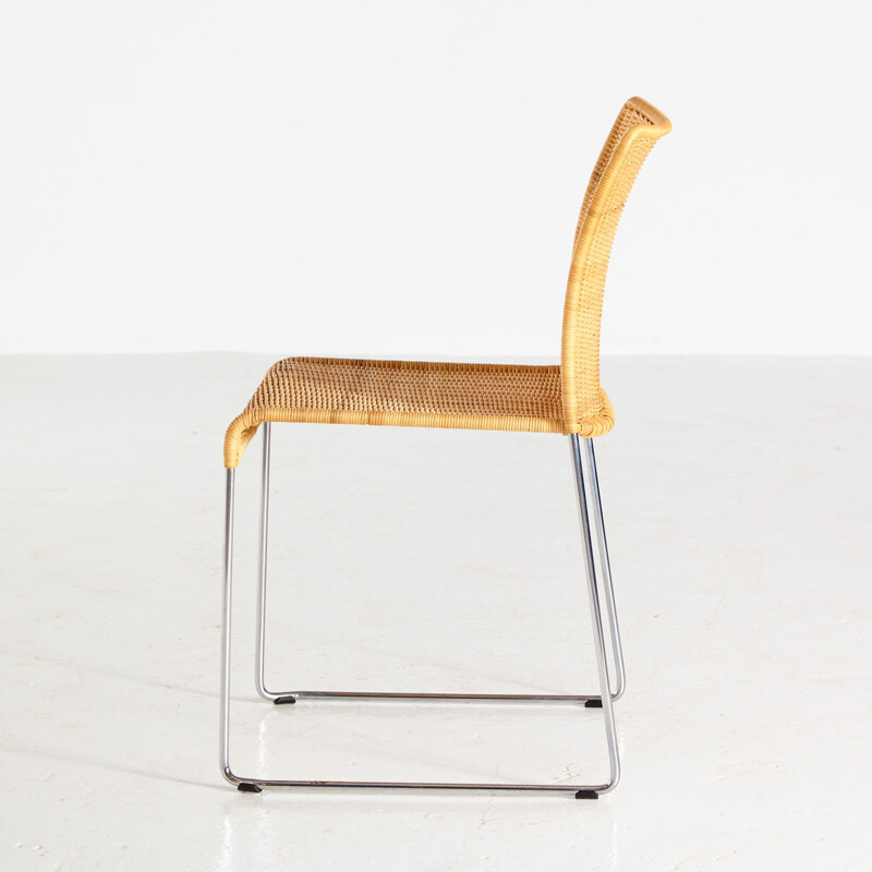 Vintage S.21 chair in rattan by Tito Agnoli for Pierantonio Bonacina