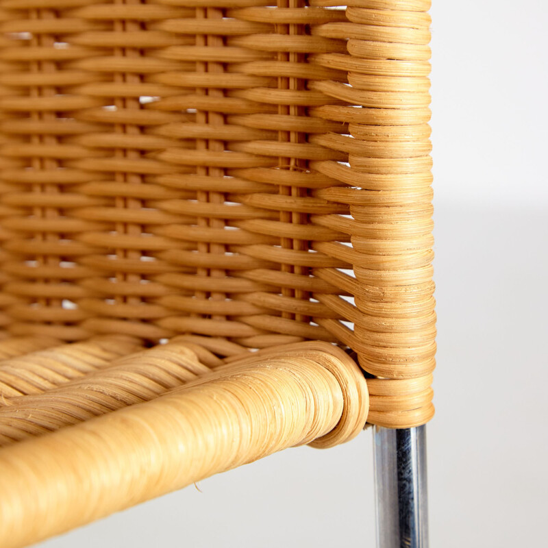 Vintage S.21 chair in rattan by Tito Agnoli for Pierantonio Bonacina