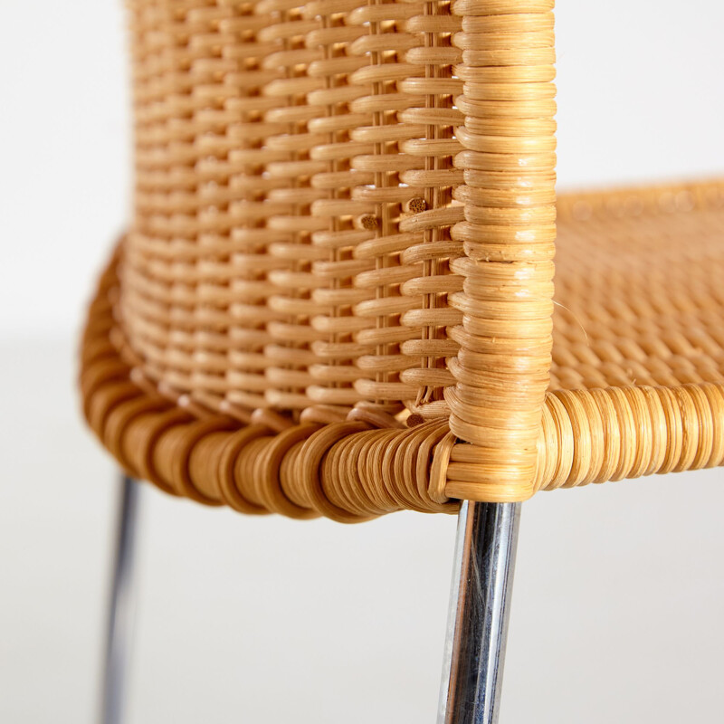 Vintage S.21 chair in rattan by Tito Agnoli for Pierantonio Bonacina