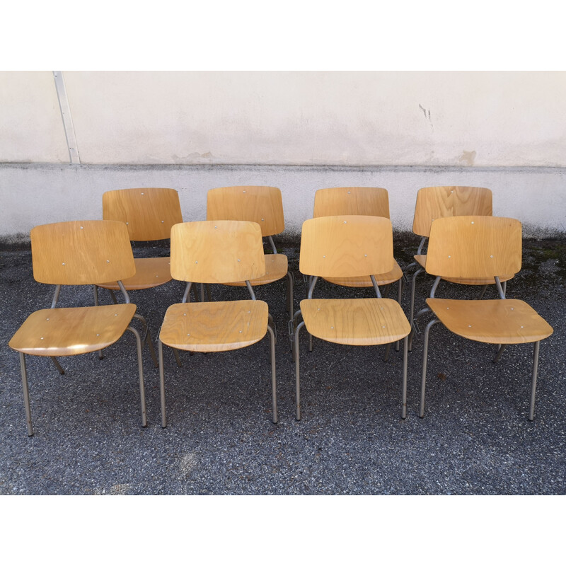 Set of 8 vintage chairs by Kho Liang Le for CAR, Holland 1960