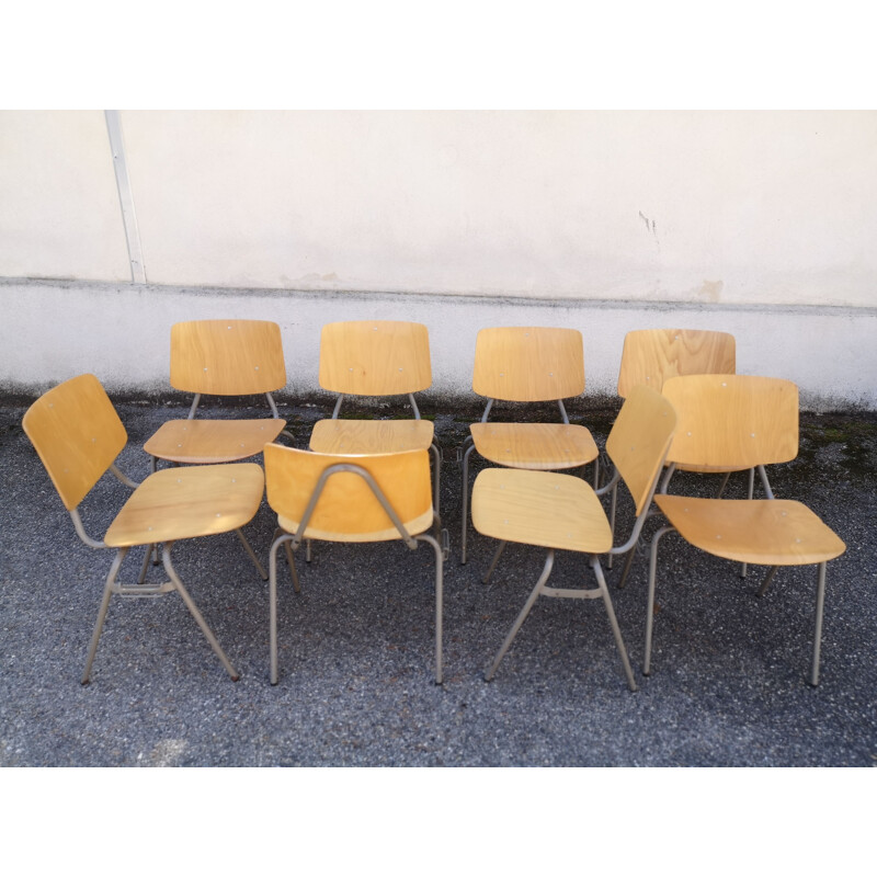 Set of 8 vintage chairs by Kho Liang Le for CAR, Holland 1960